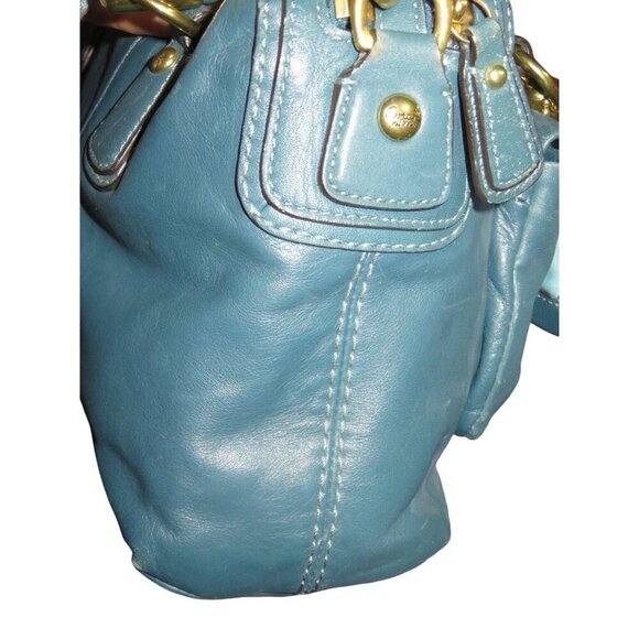 Coach 2010 Kristen Double Zip Leather Satchel in Teal Double Handle & Long strap - Picture 4 of 10